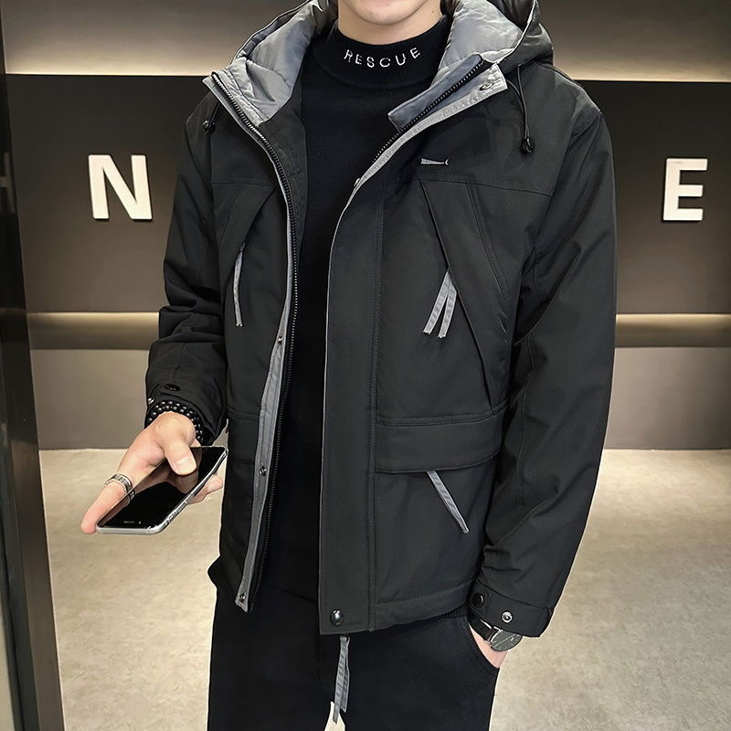 2024 가을 | 겨울 새로운 2 면 재킷 남성용 누빔안감 오버홀 재킷 느슨한 유행 면 패딩 재킷 충전 옷