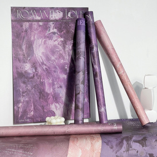 Oil painting Tanabata plum wrapping paper flower art packaging materials Valentine's Day bouquet handmade flower paper flower shop