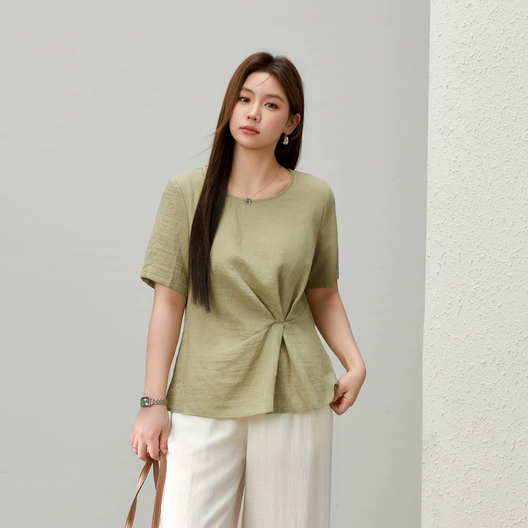 [Корейский простой дизайн, стройнящий вид и универсальная рубашка] Xianlixiu, женская рубашка больших размеров, мм 2025, летний новый стиль