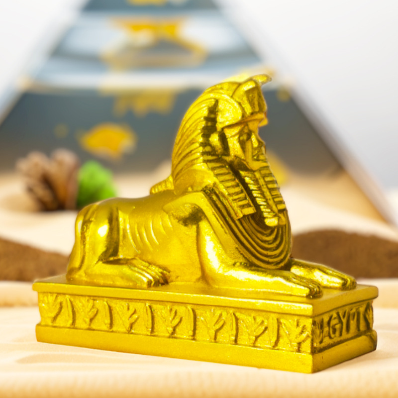 Cara humana estatua micro paisaje accesorios pecera paisaje decoración antiguo Egipto tableta resina figura León