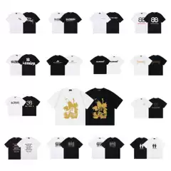Cross-Border 2025 New B Family Metal Texture Tape Logo Printing 260g Combed Cotton Double Yarn Same Style t for Men and Women