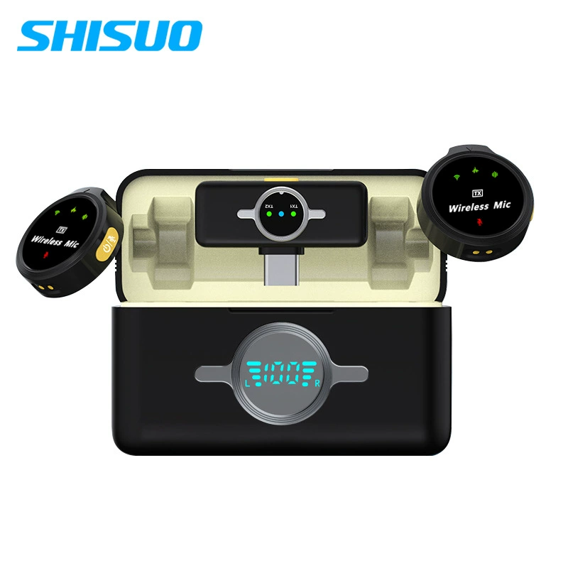Shuo A6 цифровой дисплей беспроводной воротник микрофон мобильный телефон в прямом эфире