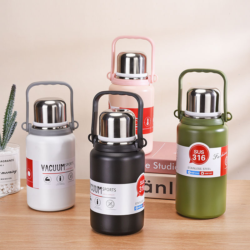 316 Stainless Steel Thermos Cup Large Capacity High Color Value Outdoor Sports Kettle for Men and Women Portable King Kong Pot with Handles