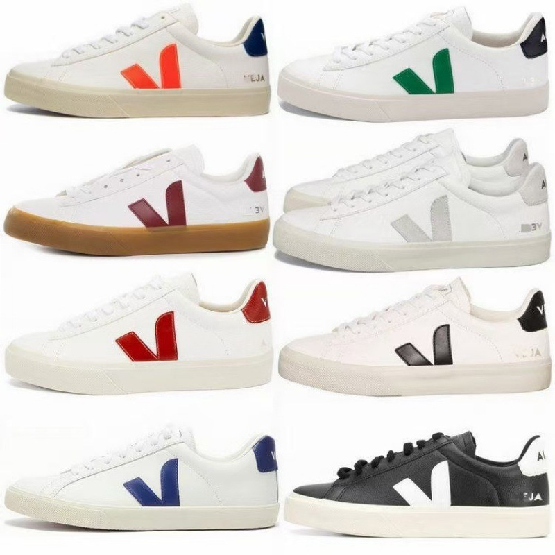 Cross-Border New V-Shaped Shoes, French Veja White Shoes, Men's and Women's Couple Shoes, Breathable Casual Sneakers, Versatile White Shoes