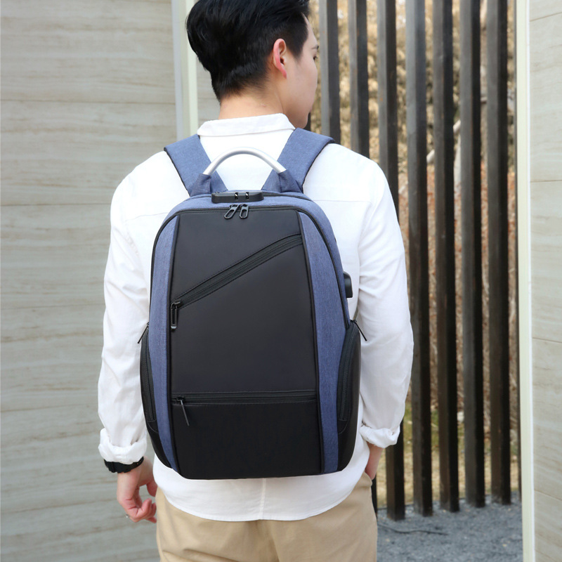 跨境新款大容量简约休闲背包双肩包 笔记本电脑包 商务旅行书包