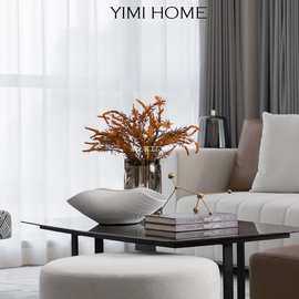 简约现代客厅茶几餐桌陶瓷花瓶组合摆件样板间售楼部家居桌面饰品