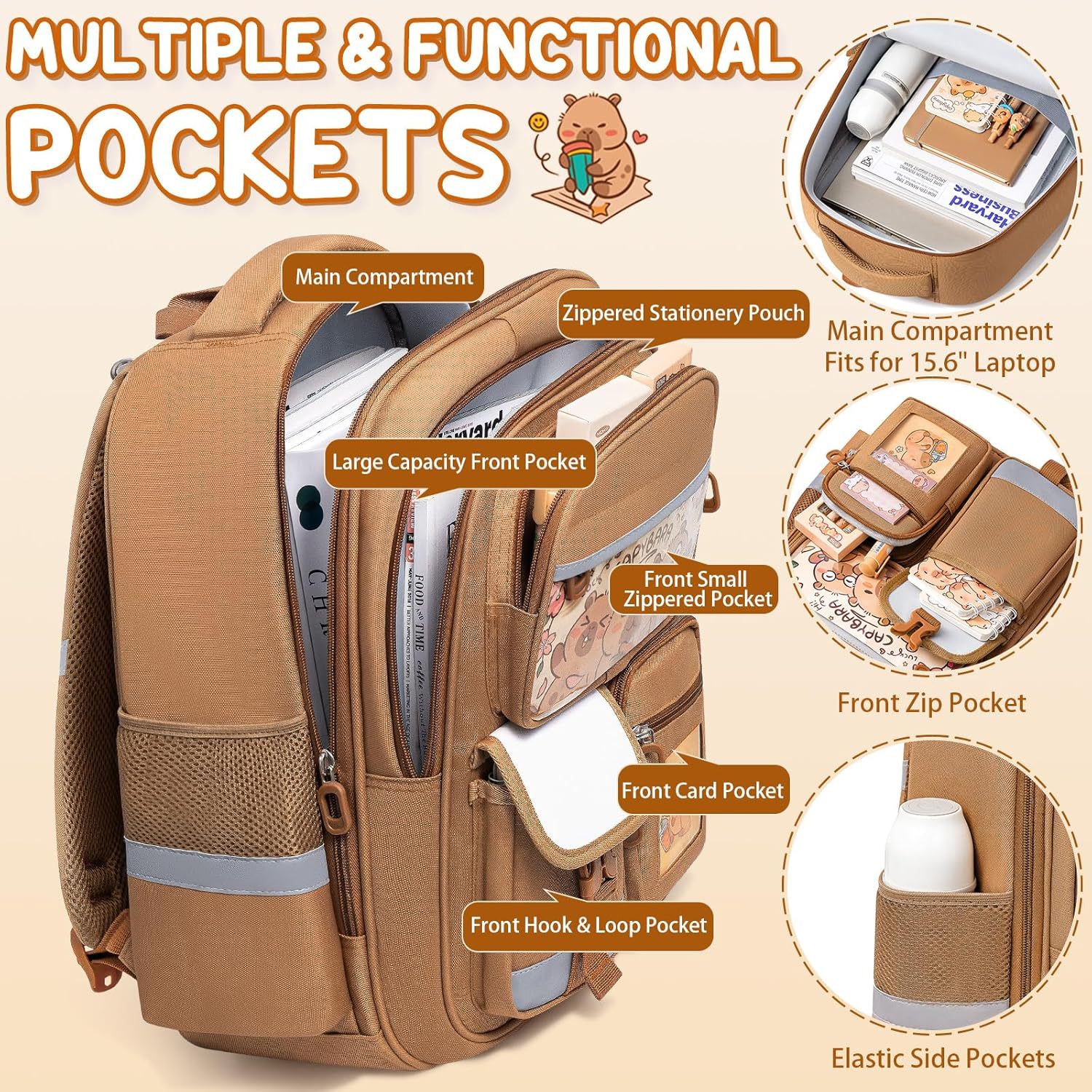 Teaching stationery, set, backpack, pencil case, badge, pen for pencils, laptop 4