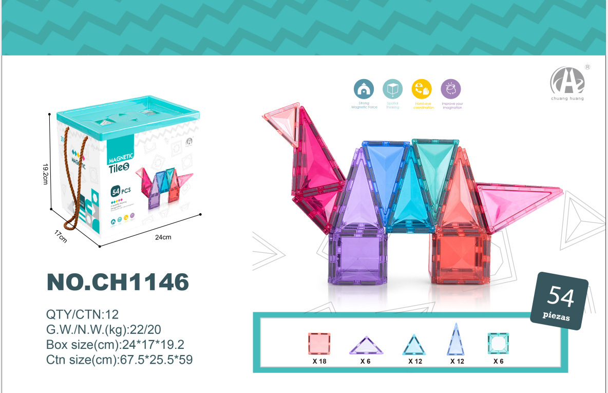 7.5CM 다이아몬드 표면 컬러 창 자석 시트 54P