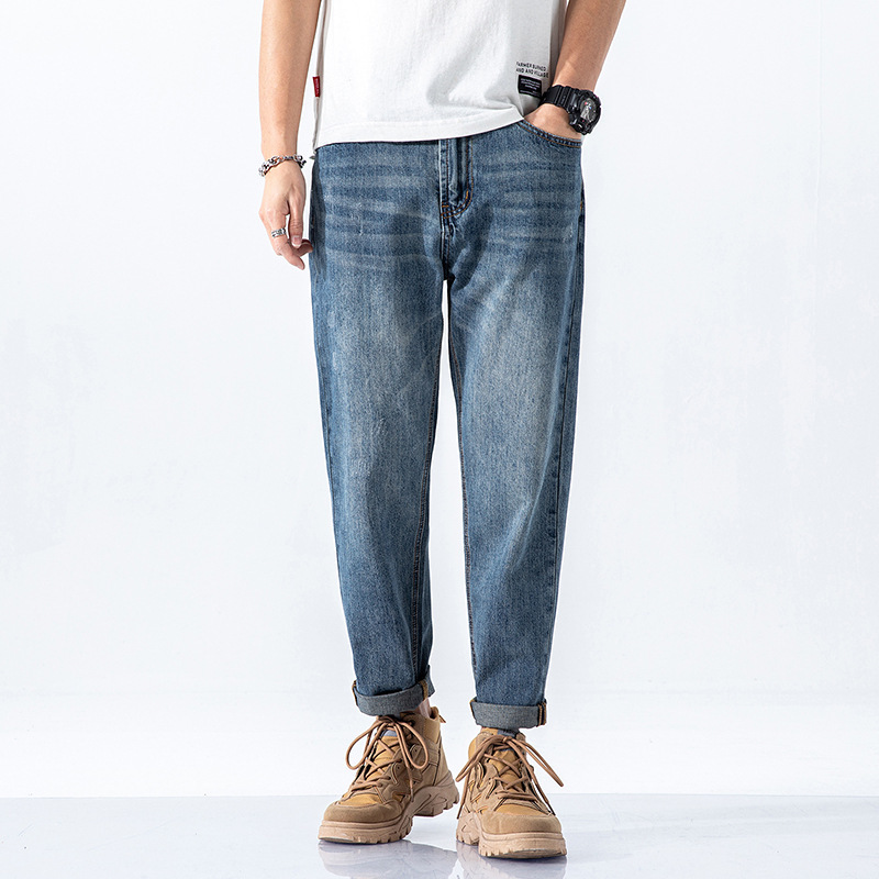 2022 Spring and Autumn New Men's Straight Jeans Micro Harlan Men's Jeans Youth All-match Daily Jeans 2022 Spring and Autumn New Men's Straight Jeans Micro Harlan Men's Jeans Youth All-match Daily Jeans