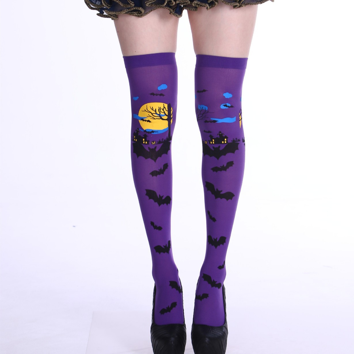 Los fabricantes suministran las medias del Festival del partido de Halloween Festival visten accesorios de ropa calcetines sobre la rodilla calcetines de sangre calcetines de enfermera