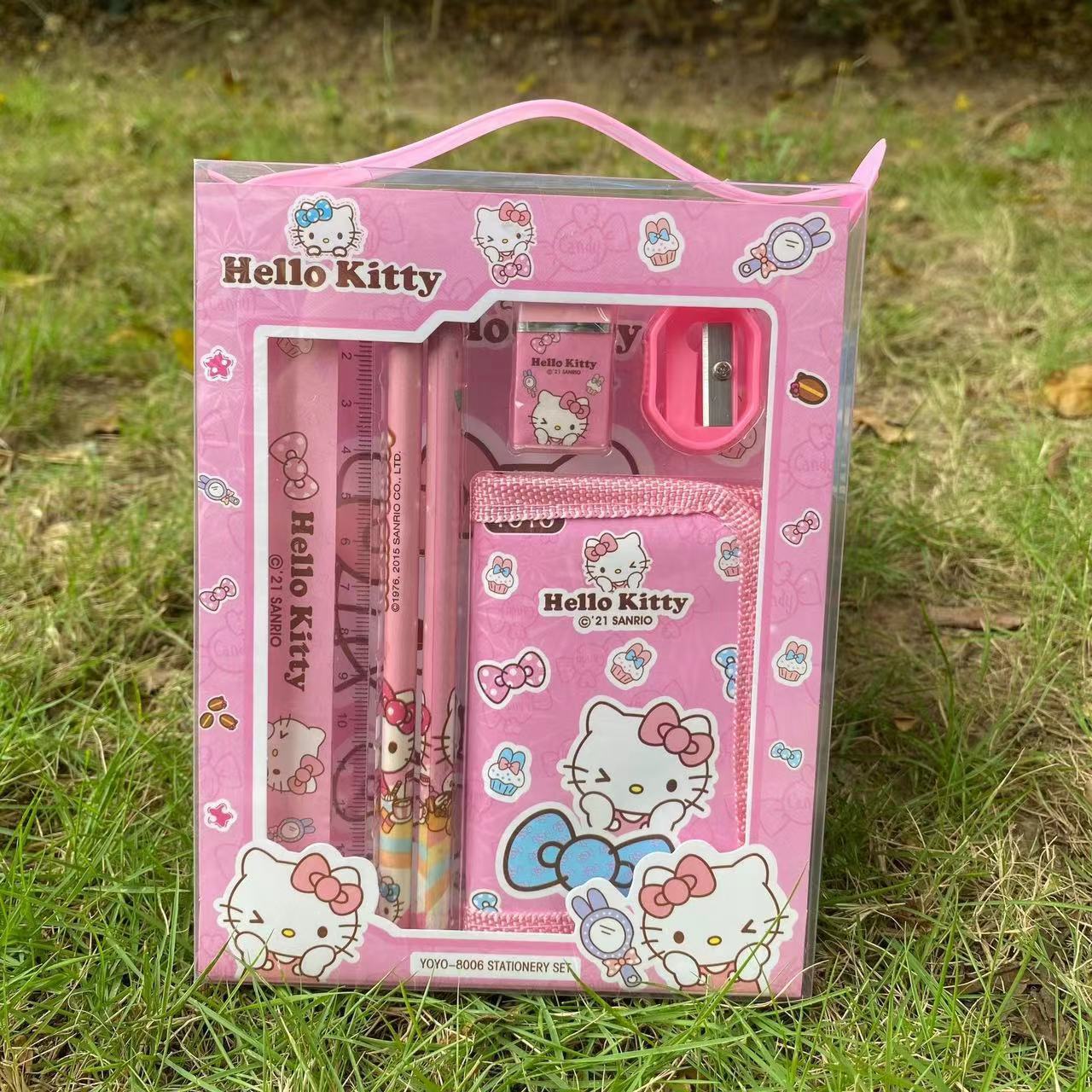 Sanrio-caja de regalo de papelería, conjunto de papelería transfronterizo, lápiz Kuromi, papelería de aprendizaje para niños, regalo de recompensa, venta al por mayor