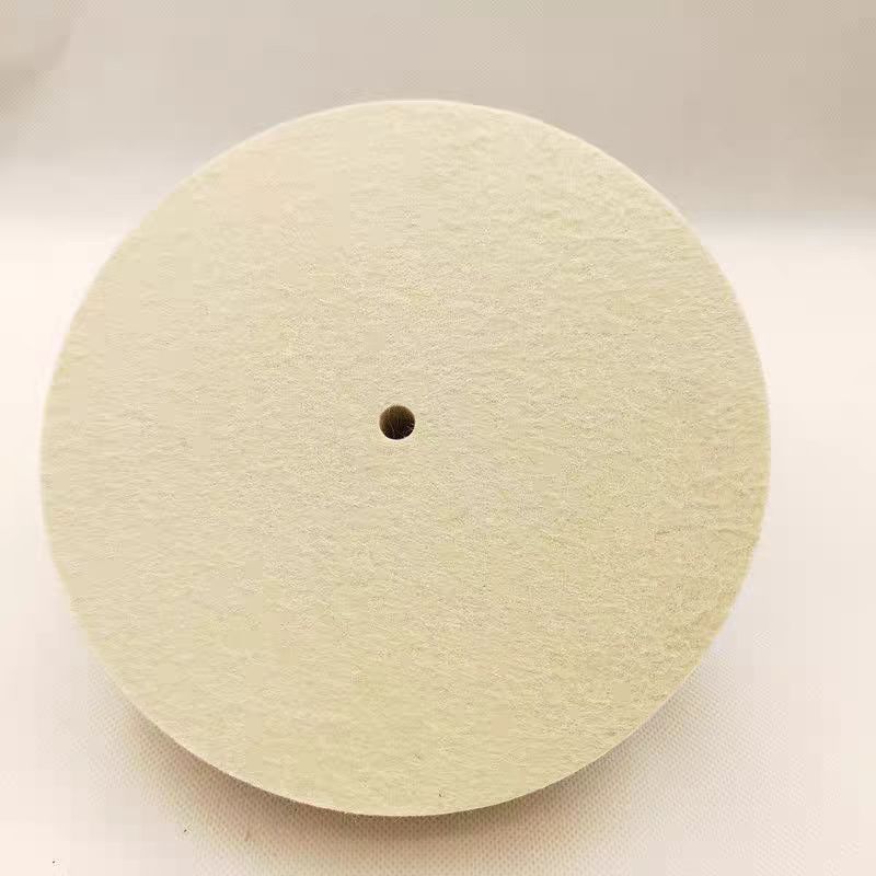 细羊毛抛光轮 6mm孔径100mm直径 用于不锈钢黄铜玻璃大理石抛光