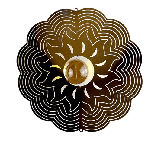 kinetic stainless steel rotating wind chime 3D metal sheet hummingbird wind wheel garden courtyard decorative art