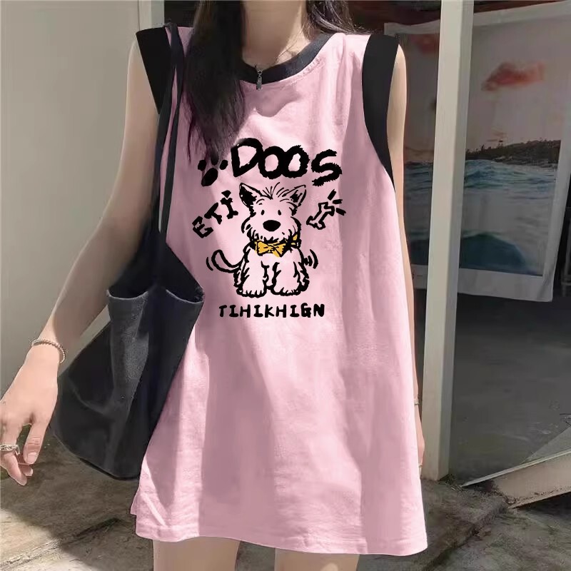Waistcoat Sports Sleeveless T-shirt Vest Women's 2025 Summer Dopamine Wear Loose Sweet Spice Girl Inner Small Top