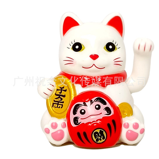 Solar energy automatic waving dharma mini cat shop opening gift car home lucky cat small ornaments cross border