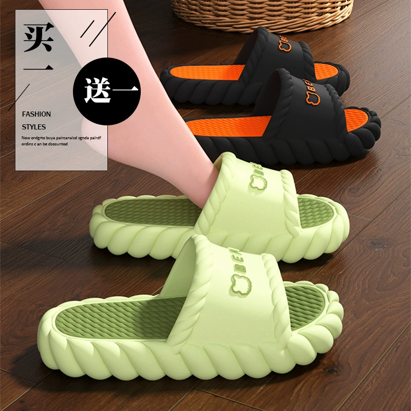 Новые домашние тапочки для женщин, нескользящие износостойкие сандалии для ванной комнаты на толстой подошве, домашние пляжные тапочки на мягкой подошве из ЭВА