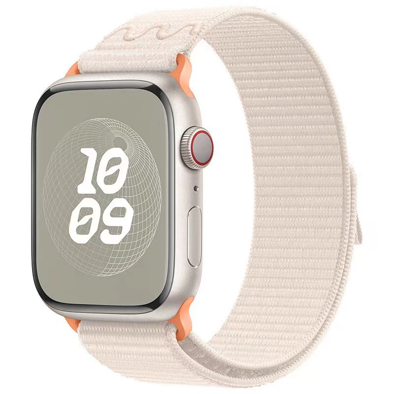 Плетёный нейлоновый браслет для часов (совместим с Apple, Nike), дышащий, размеры 20/22 мм для 38–49 мм