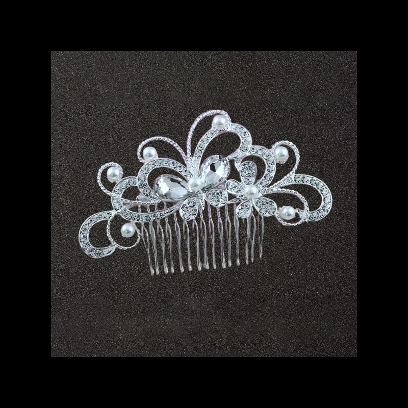 Braut Perlentischkamm Aus Metall Hochzeitsfrisur Haarschmuck_voghion.com