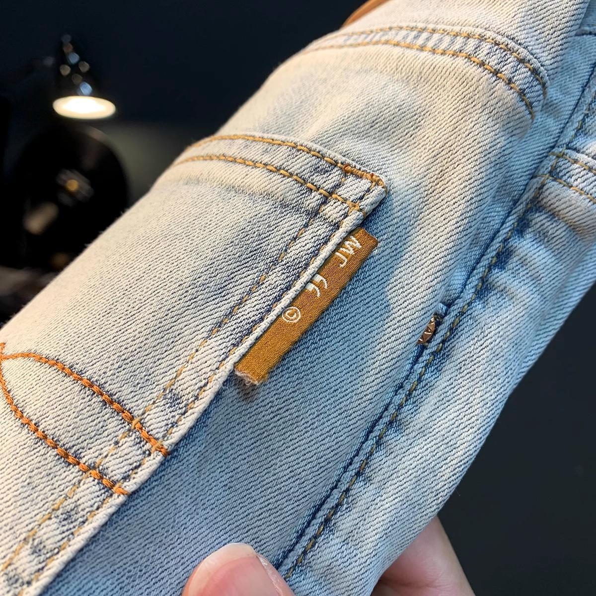 High End Men's Stretch Denim Jeans Slim Fit Business Casual Trousers_mkmklike.com