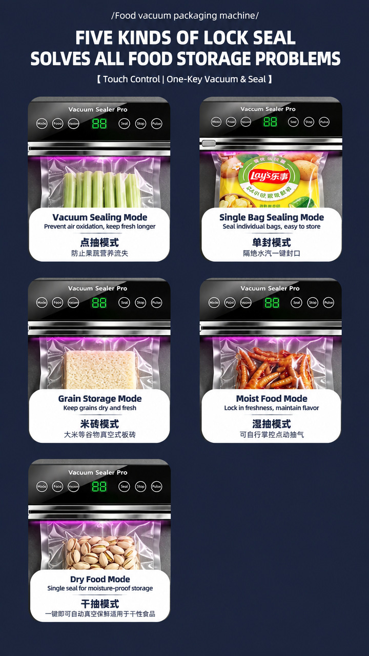Vacuum sealing machine food preservation lock fresh design