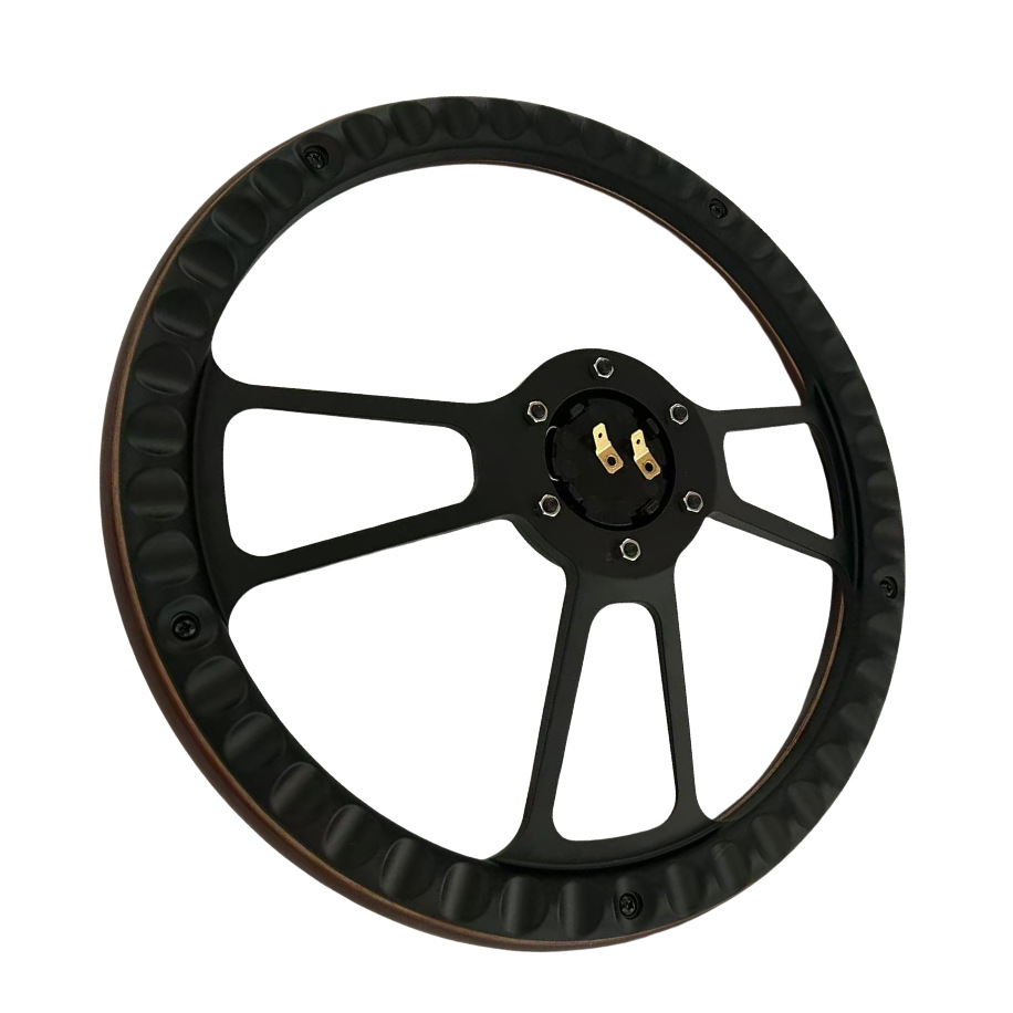 Retro Solid Wood Rivet Steering Wheel 14 inch for Santana Jetta