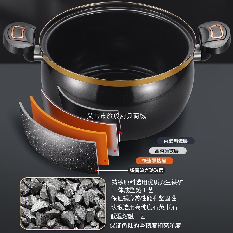 厂家直供新款珐琅陶晶锅微压汤锅家用多功能大容量焖煮炖煲烫批发|undefined