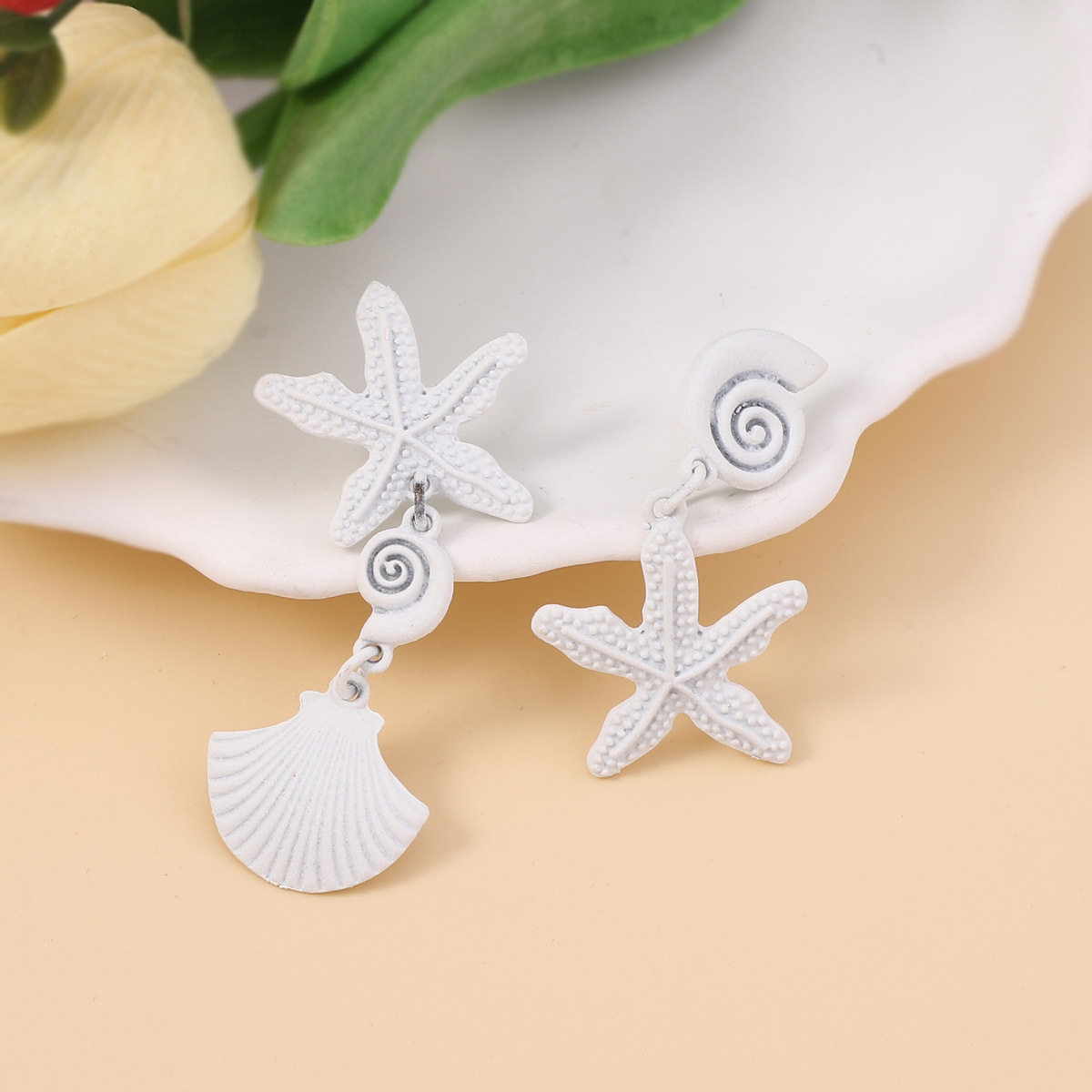 1 Pair Casual Vacation Starfish Shell Zinc Alloy Drop Earrings display picture 15