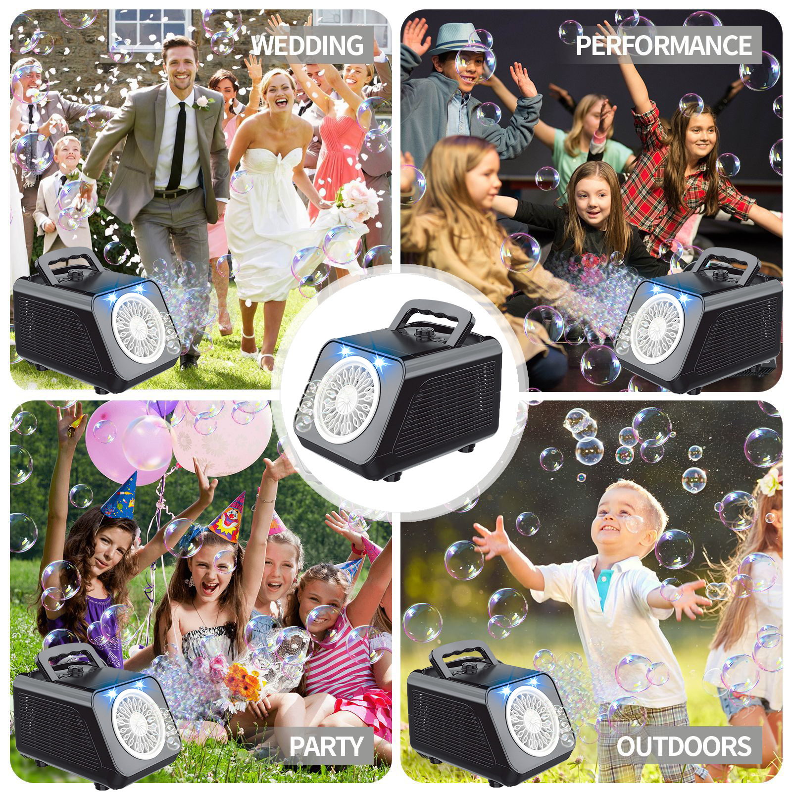 Máquina de Burbujas Automática de Mano con Luces de Plástico para Fiestas al Aire Libre image 5