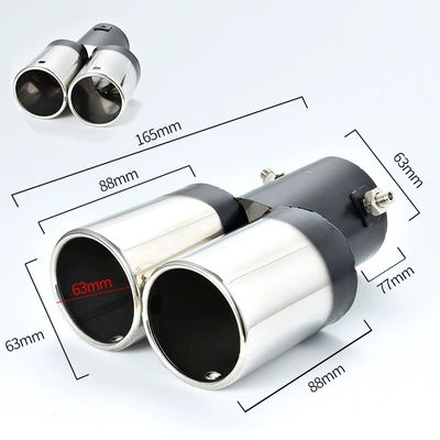 Car muffler – Exhaust Pipe Modification Special Tail - ginger-yellow-double-black-silver-straight-supports-installation