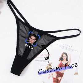 custom欧美跨境情趣性感丁字裤数码印花透气女士三角裤一件起定