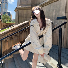 美式复古蝴蝶结满印连帽卫衣女春秋2025新款奶系甜美慵懒开衫外套
