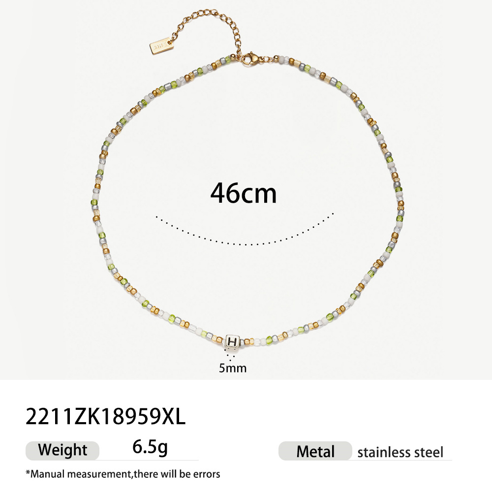 TENA Europa y los Estados Unidos original nicho de diseño amor conchas de arroz cuentas puro collar de acero inoxidable conjunto de collares