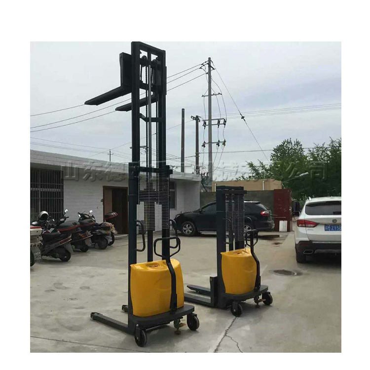 站架式托盘电动堆高车 手推式液压升高机 半自动可升降装卸叉车