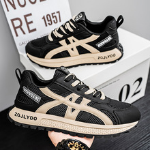 欧洲站男鞋夏季网面透气休闲运动鞋学生百搭厚底增高老爹鞋子