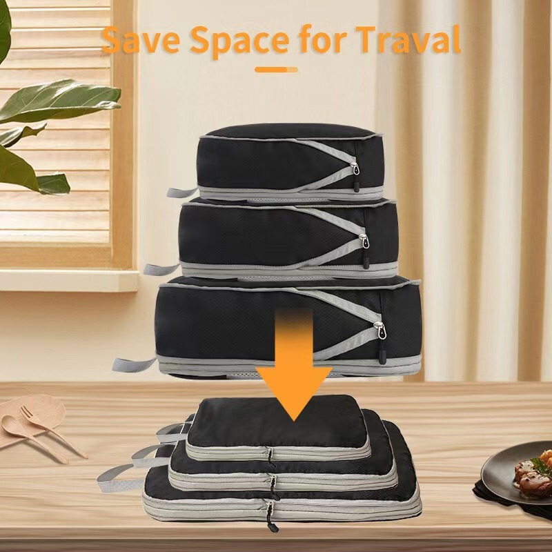 Amazonの人気の旅行圧縮収納袋 3 点セット防水スーツケース衣類収納袋メーカー卸売|undefined