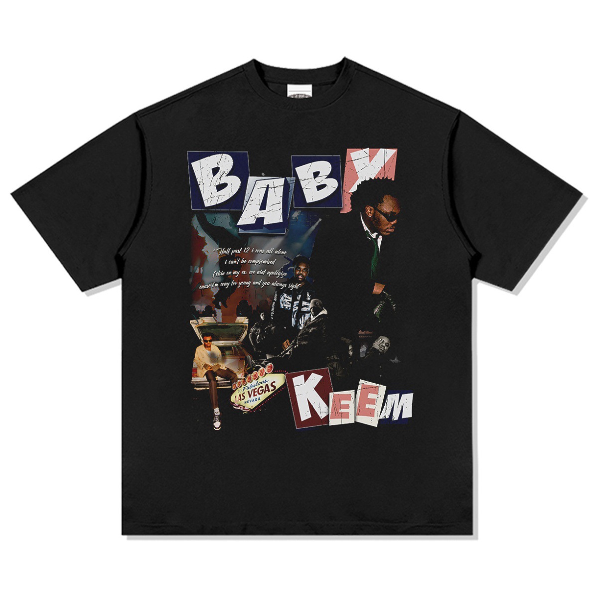 Baby Kim Hip Hop Rap Marca de moda callejera americana Impresión retro Lavado holgado Manga larga