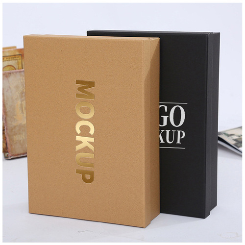 Cardboard box kraft paper gift packaging box large sky and earth cover carton black card souvenir gift box wholesale