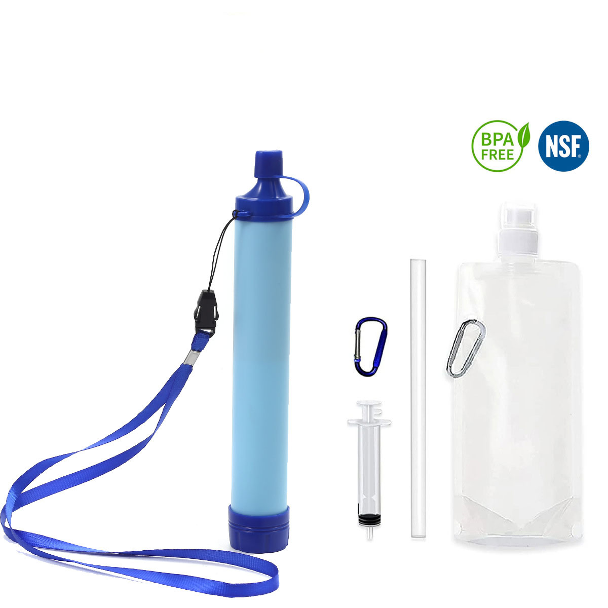 Outdoor Camping Water Filter Wilderness Survival Emergency Water Purification Straw Individual Direct Drinking Water Purifier Filtration Water Tool