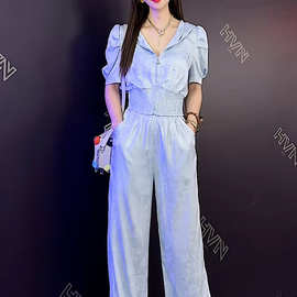 时尚感气质灰色连帽拉链束腰开衫中袖两件套女装春夏季流行潮