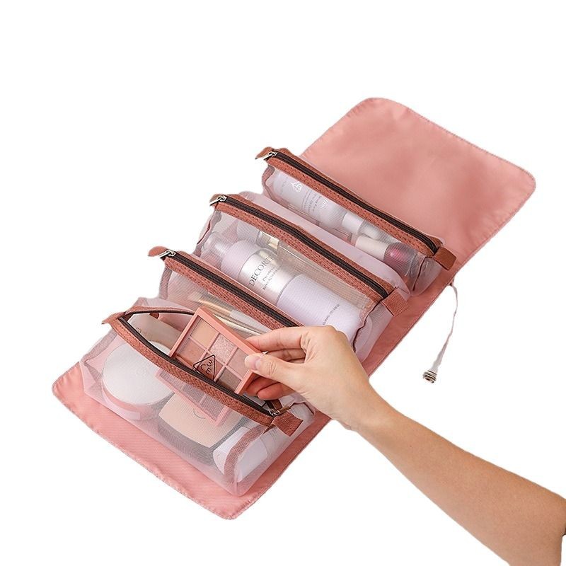 Gran capacidad Cuatro en Uno bolsa de cosméticos Tagi bolsa de lavado dividida portátil plegable de viaje bolsa de cosméticos de alta apariencia al por mayor