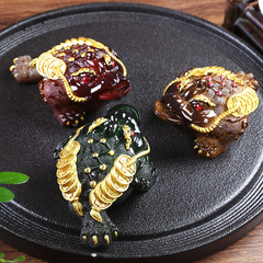 Three-legged golden toad color-changing tea pet, exquisite, can be raised, tea tray, tea table, tea set accessories, decorations, wealth-bringing golden toad tea toy
