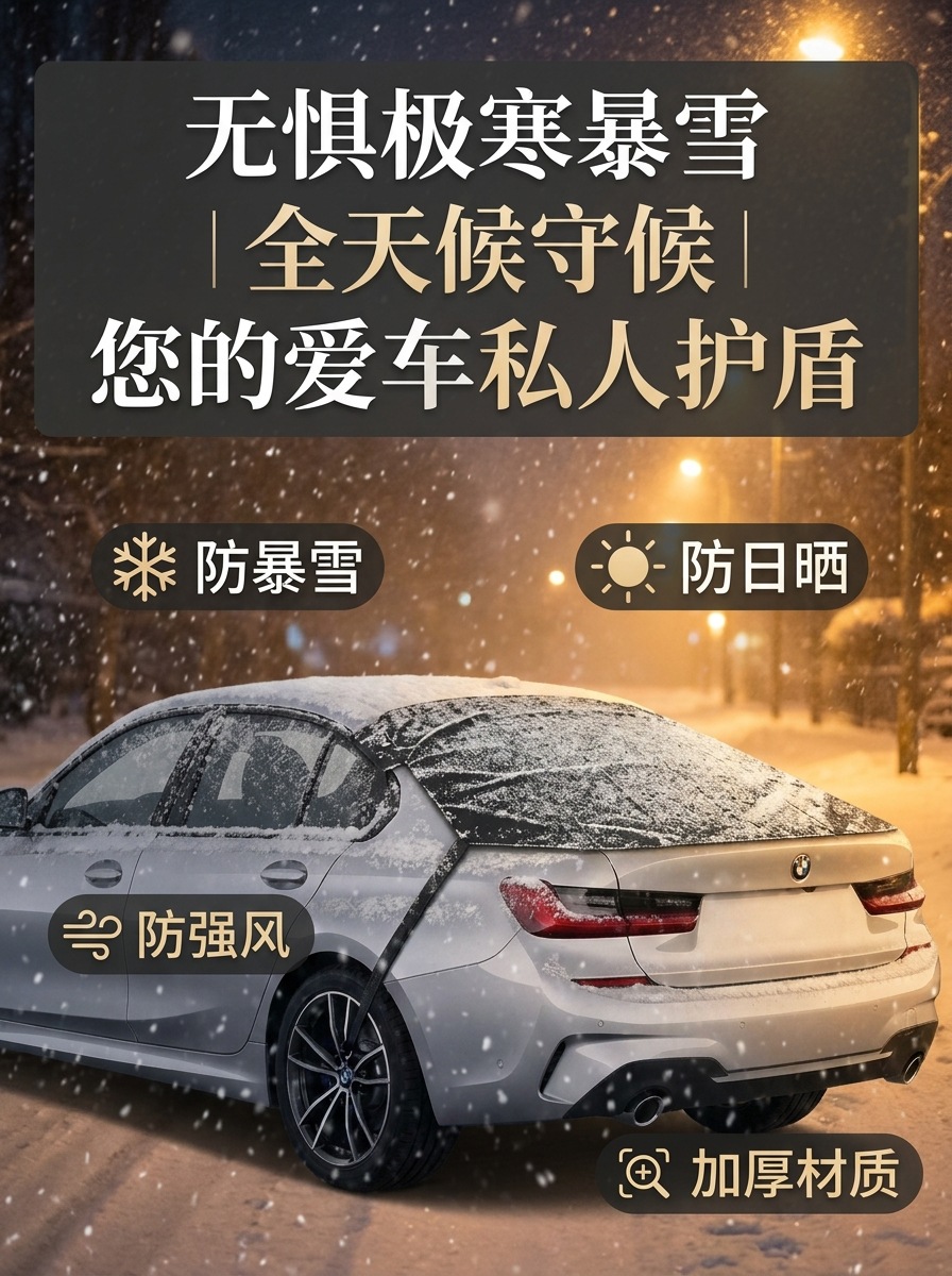 Cross-border snow cover 600D Oxford cloth car rear snow cover magnetic rear windshield cover car cover snow protection cover
