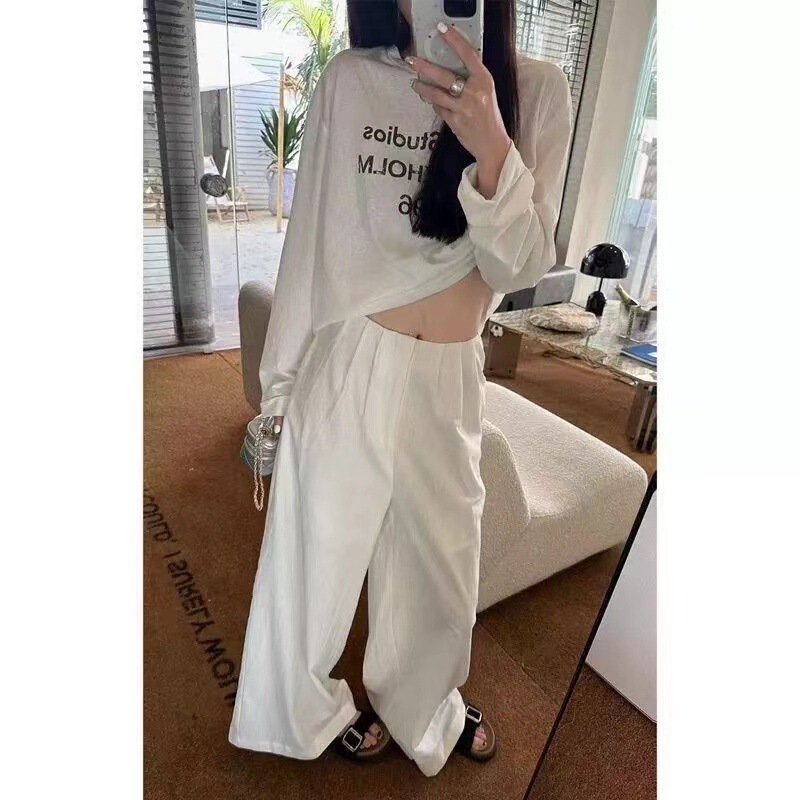 アメリカンホワイト日焼け止めブラウス長袖Tシャツ女性用2025年夏新作薄手ルーズレイジースタイル甘辛トップ|undefined