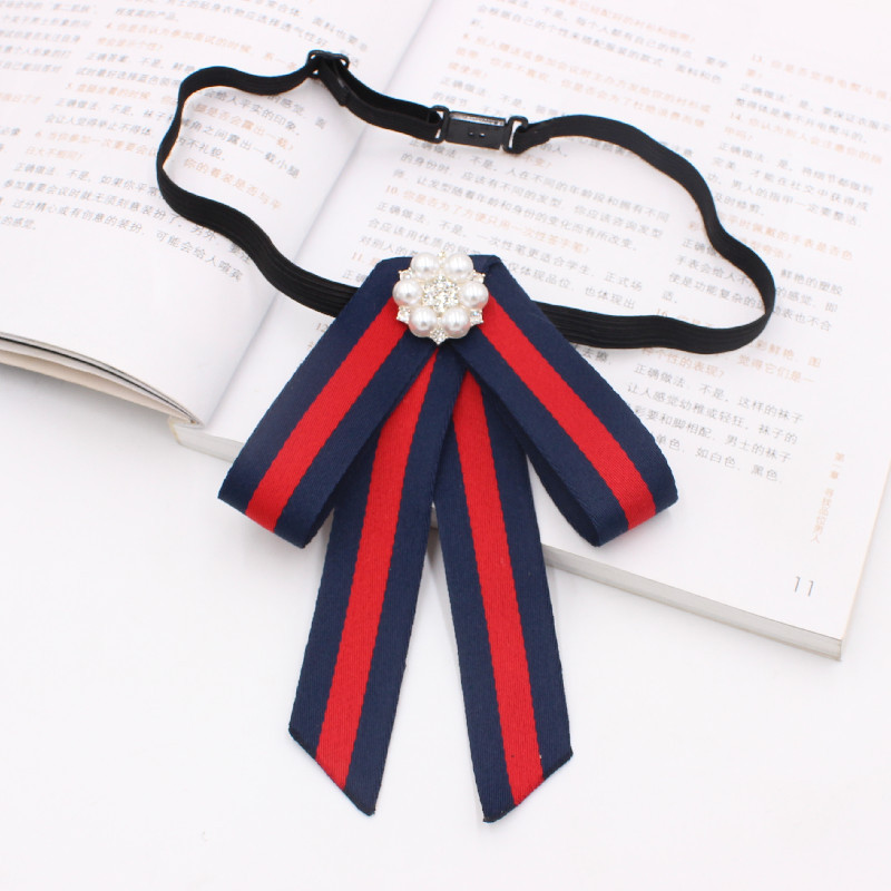 The season's new academic style striped bow tie oblique pointed girl collar flower professional clothing accessories a generation of TS216