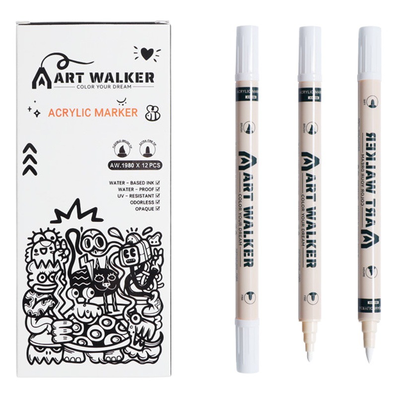 Marcador de acrílico para estudiantes de escuela primaria arte especial acuarela pluma color opaco plegable kindergarten niños color pluma traje