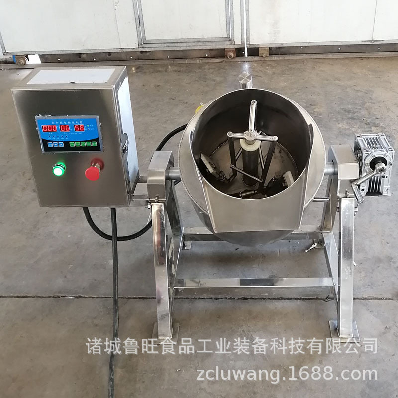 快餐店炒菜下搅拌锅 10L实验型夹层锅 虾酱可倾下搅拌夹层锅