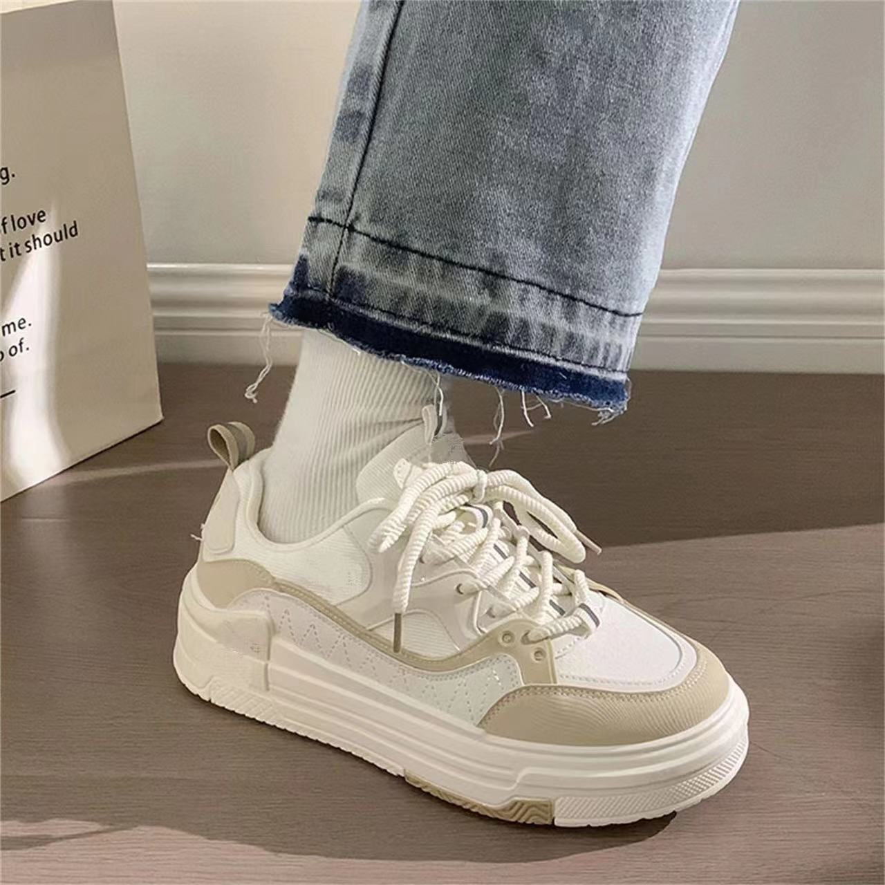 Women's Running Shoes Versatile White Sneakers For Autumn_voghion.com