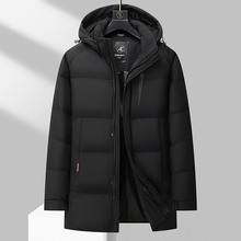 时尚极寒羽绒服男中长款加厚保暖冬季外套可脱卸帽大码胖哥哥外套