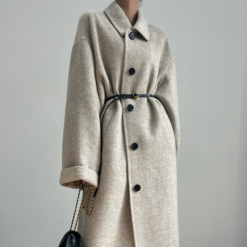 Women's Loose Korean-style Thickened Cashmere Mid-length Knee-length Thickened Wool Coat