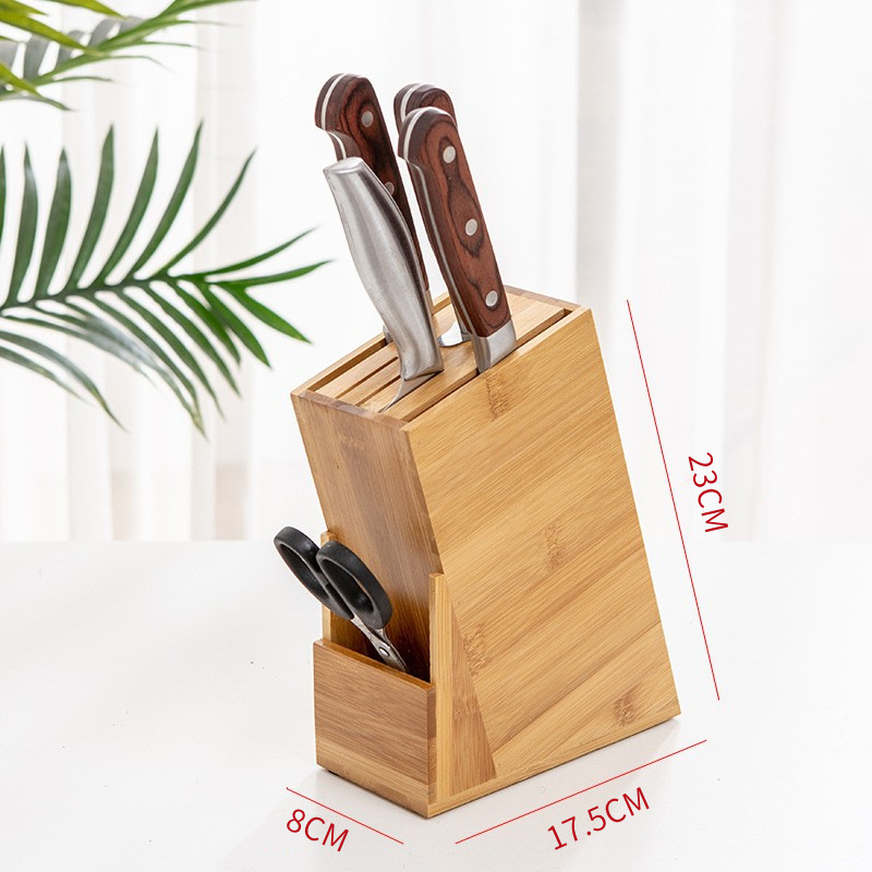 NAN Bamboo cuchillo de mesa de cocina cuchillo de verduras casero palillos jaula cuchillo de almacenamiento rack multifuncional cuchillo de inserción rack